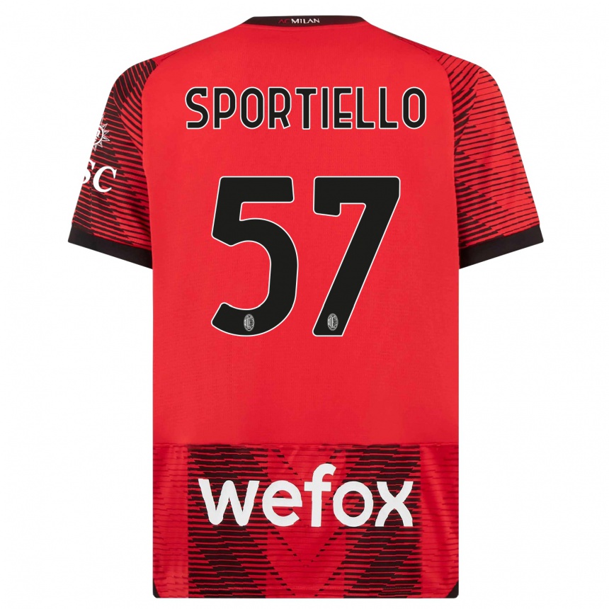 Hombre Fútbol Camiseta Marco Sportiello #57 Negro Rojo 1ª Equipación 2023/24 Perú