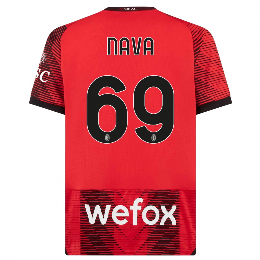 Hombre Fútbol Camiseta Lapo Nava #69 Negro Rojo 1ª Equipación 2023/24 Perú