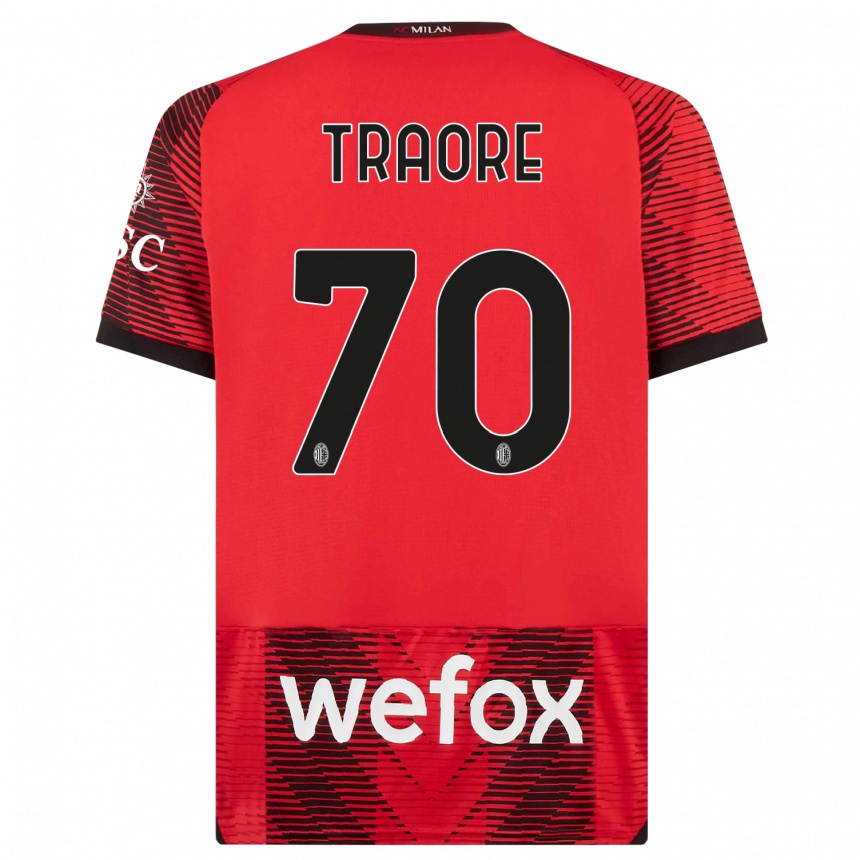 Hombre Fútbol Camiseta Chaka Traore #70 Negro Rojo 1ª Equipación 2023/24 Perú