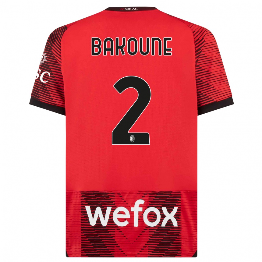 Hombre Fútbol Camiseta Adam Bakoune #2 Negro Rojo 1ª Equipación 2023/24 Perú