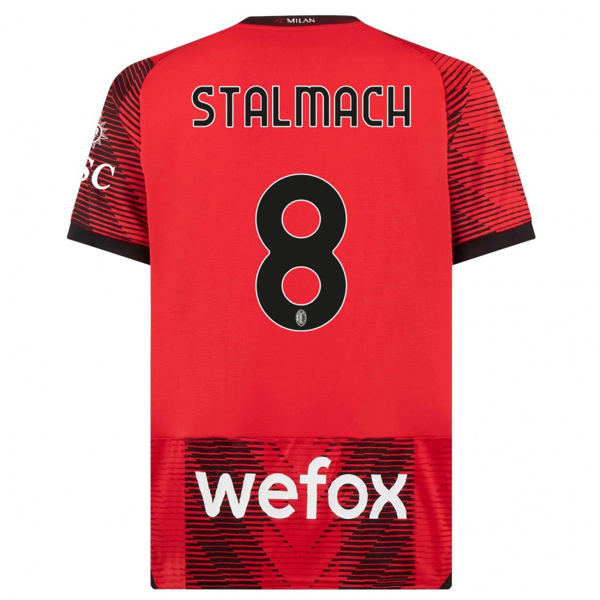 Hombre Fútbol Camiseta Dariusz Stalmach #8 Negro Rojo 1ª Equipación 2023/24 Perú