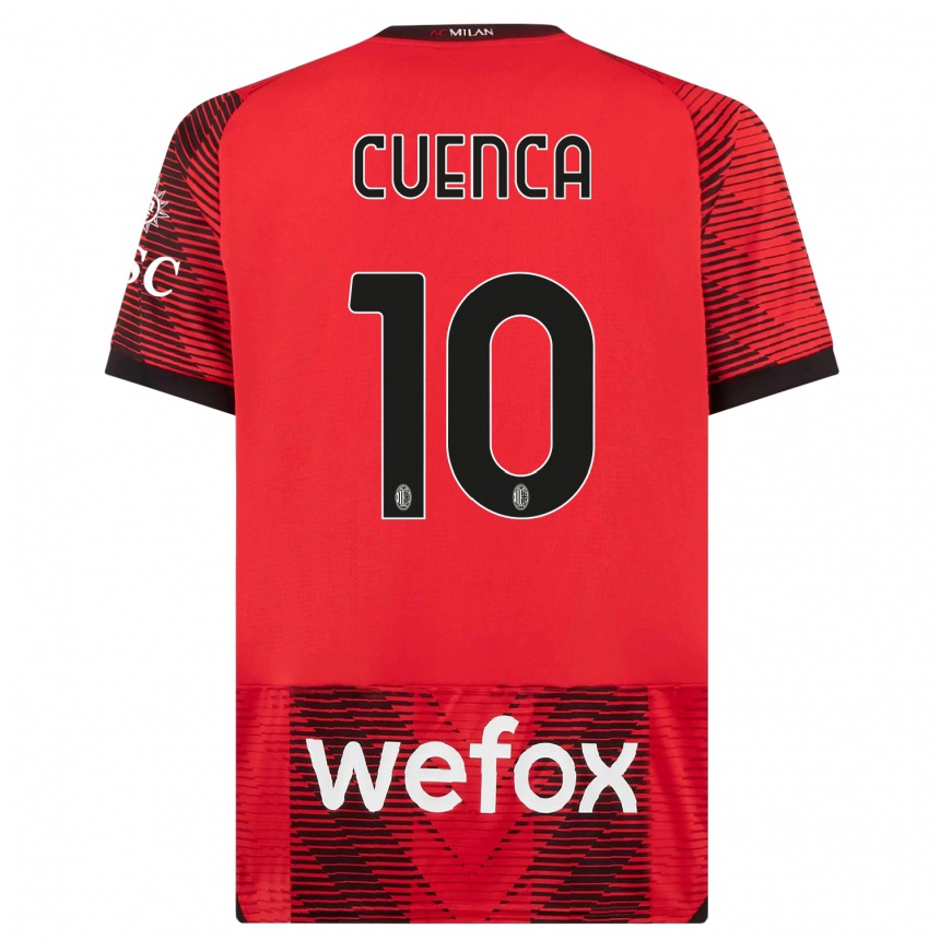 Hombre Fútbol Camiseta Hugo Cuenca #10 Negro Rojo 1ª Equipación 2023/24 Perú