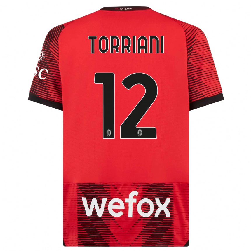 Hombre Fútbol Camiseta Lorenzo Torriani #12 Negro Rojo 1ª Equipación 2023/24 Perú