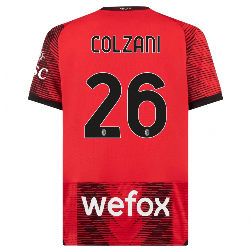 Hombre Fútbol Camiseta Edoardo Colzani #26 Negro Rojo 1ª Equipación 2023/24 Perú