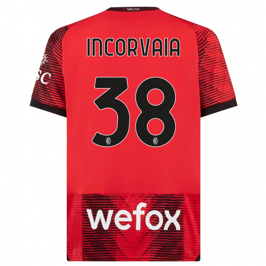 Hombre Fútbol Camiseta Giovanni Incorvaia #38 Negro Rojo 1ª Equipación 2023/24 Perú