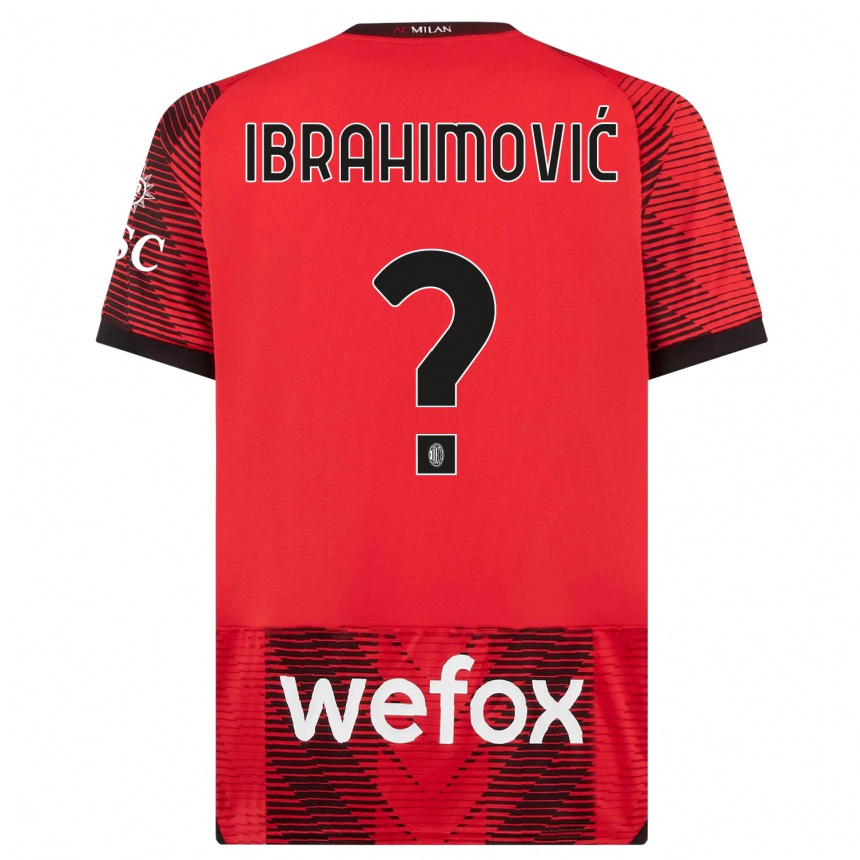 Hombre Fútbol Camiseta Maximilian Ibrahimović #0 Negro Rojo 1ª Equipación 2023/24 Perú