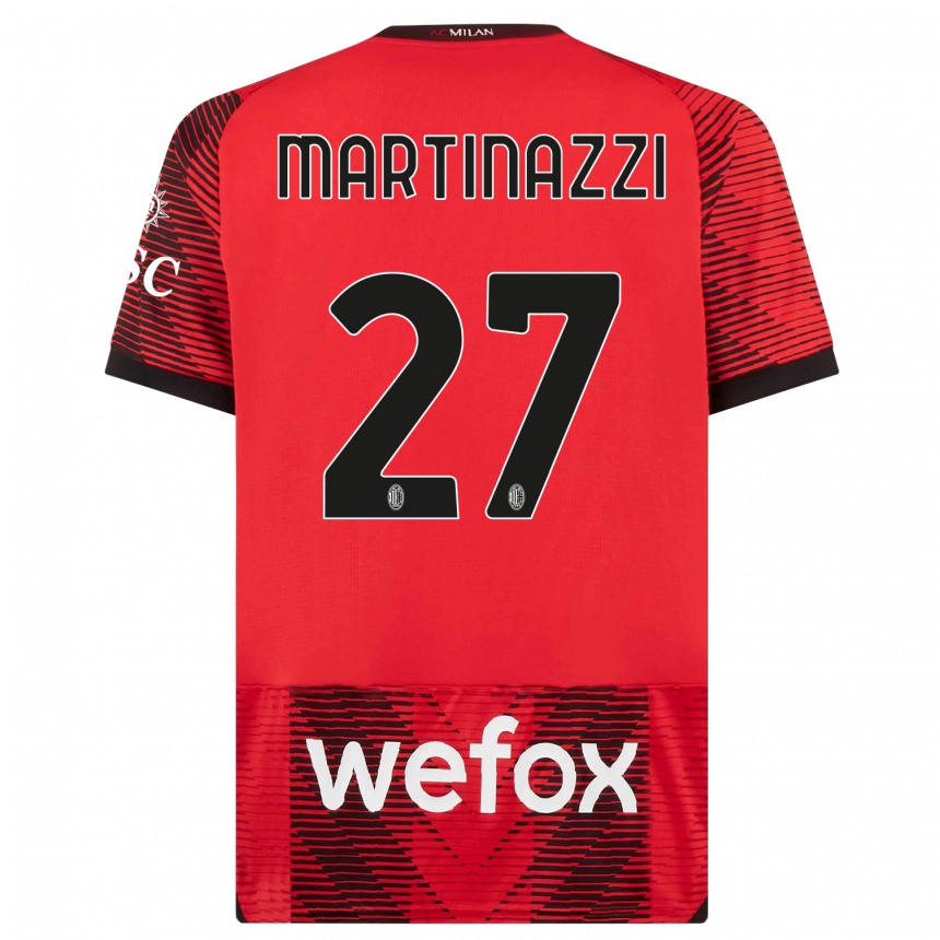 Hombre Fútbol Camiseta Luca Martinazzi #27 Negro Rojo 1ª Equipación 2023/24 Perú