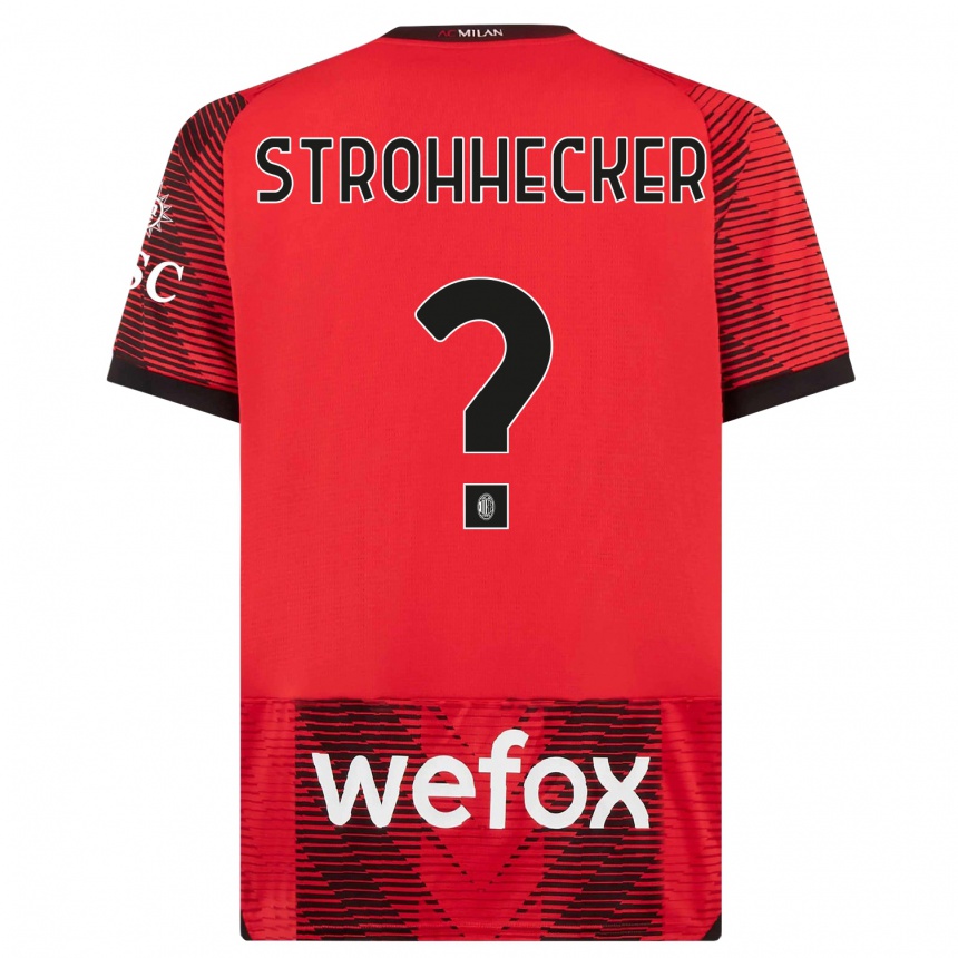 Hombre Fútbol Camiseta Riccardo Strohhecker #0 Negro Rojo 1ª Equipación 2023/24 Perú