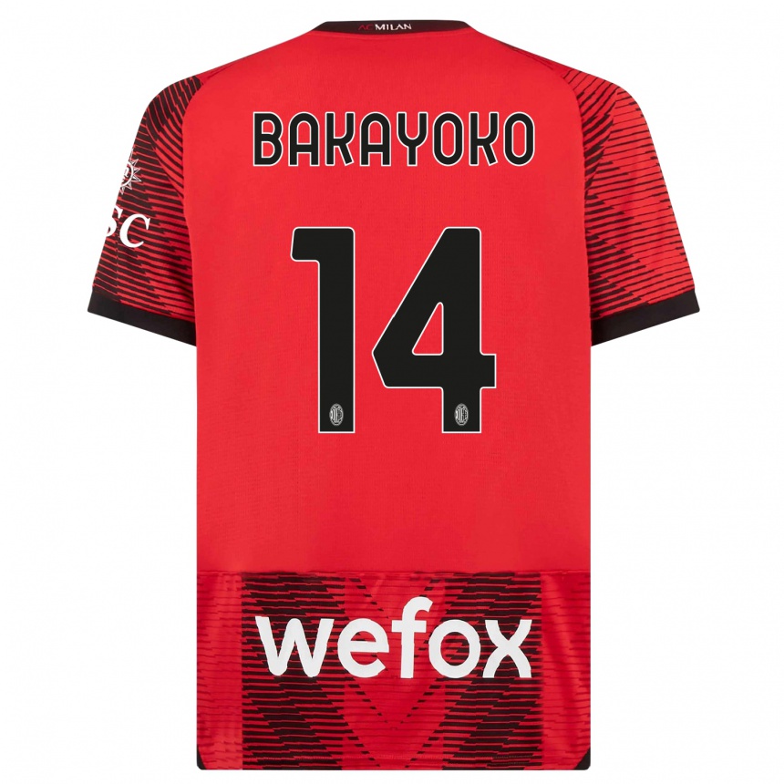 Hombre Fútbol Camiseta Tiemoue Bakayoko #14 Negro Rojo 1ª Equipación 2023/24 Perú