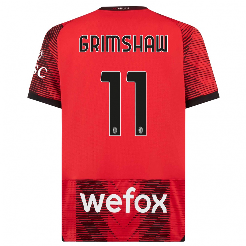 Hombre Fútbol Camiseta Christy Grimshaw #11 Negro Rojo 1ª Equipación 2023/24 Perú