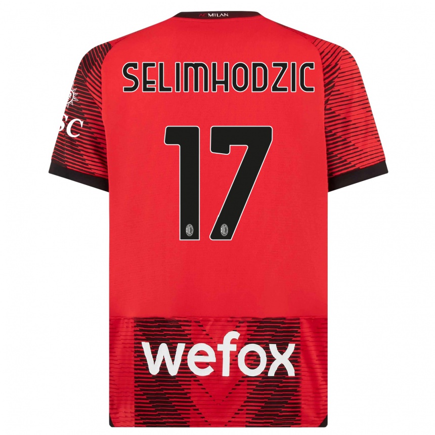 Hombre Fútbol Camiseta Noa Selimhodzic #17 Negro Rojo 1ª Equipación 2023/24 Perú