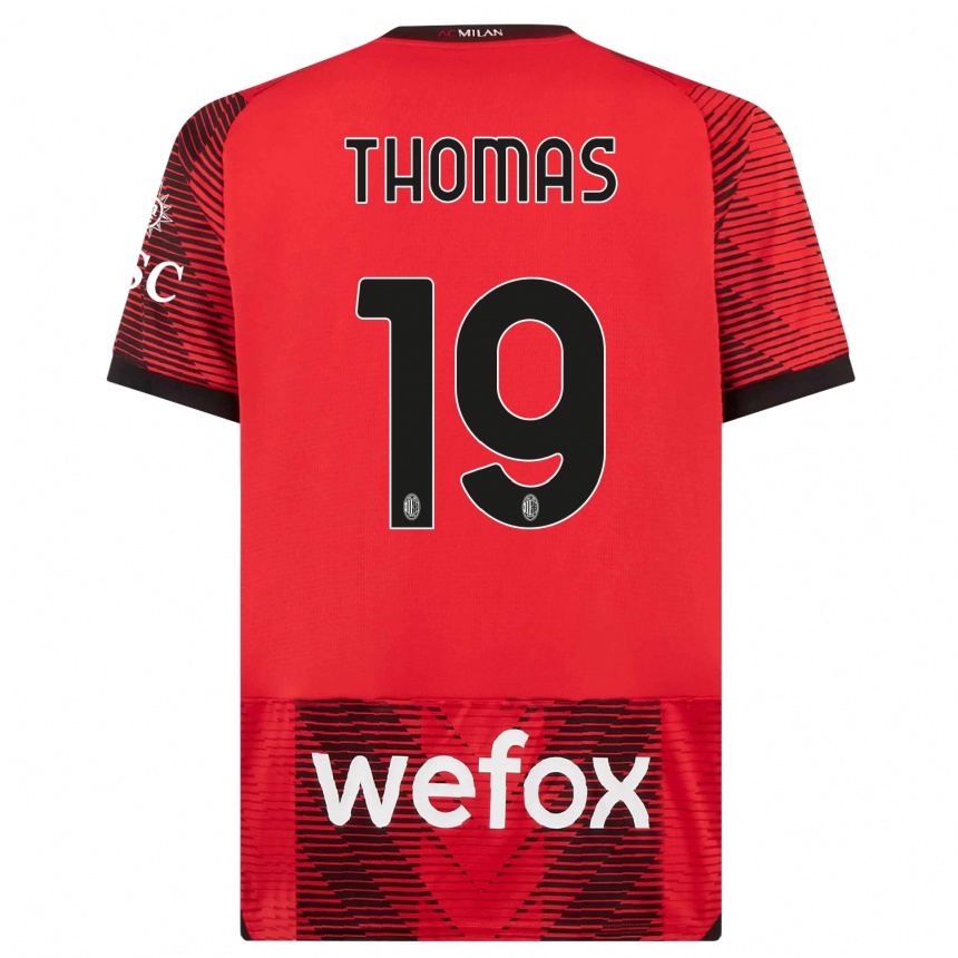 Hombre Fútbol Camiseta Lindsey Thomas #19 Negro Rojo 1ª Equipación 2023/24 Perú