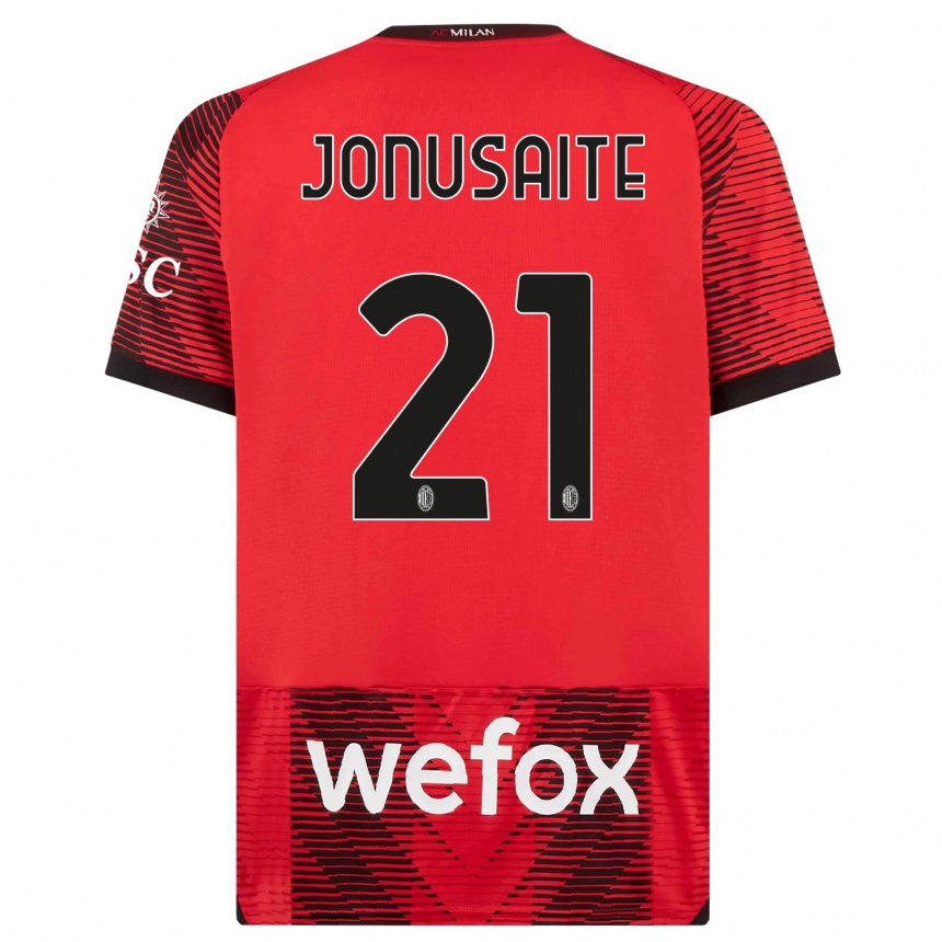 Hombre Fútbol Camiseta Rimante Jonusaite #21 Negro Rojo 1ª Equipación 2023/24 Perú