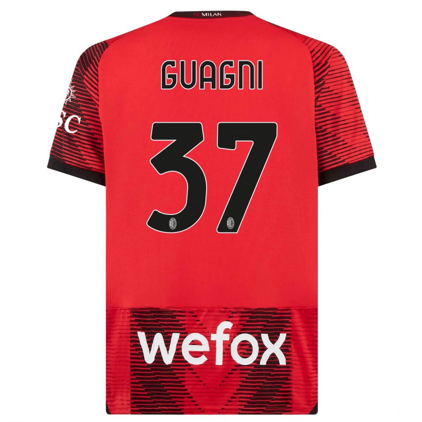 Hombre Fútbol Camiseta Alia Guagni #37 Negro Rojo 1ª Equipación 2023/24 Perú