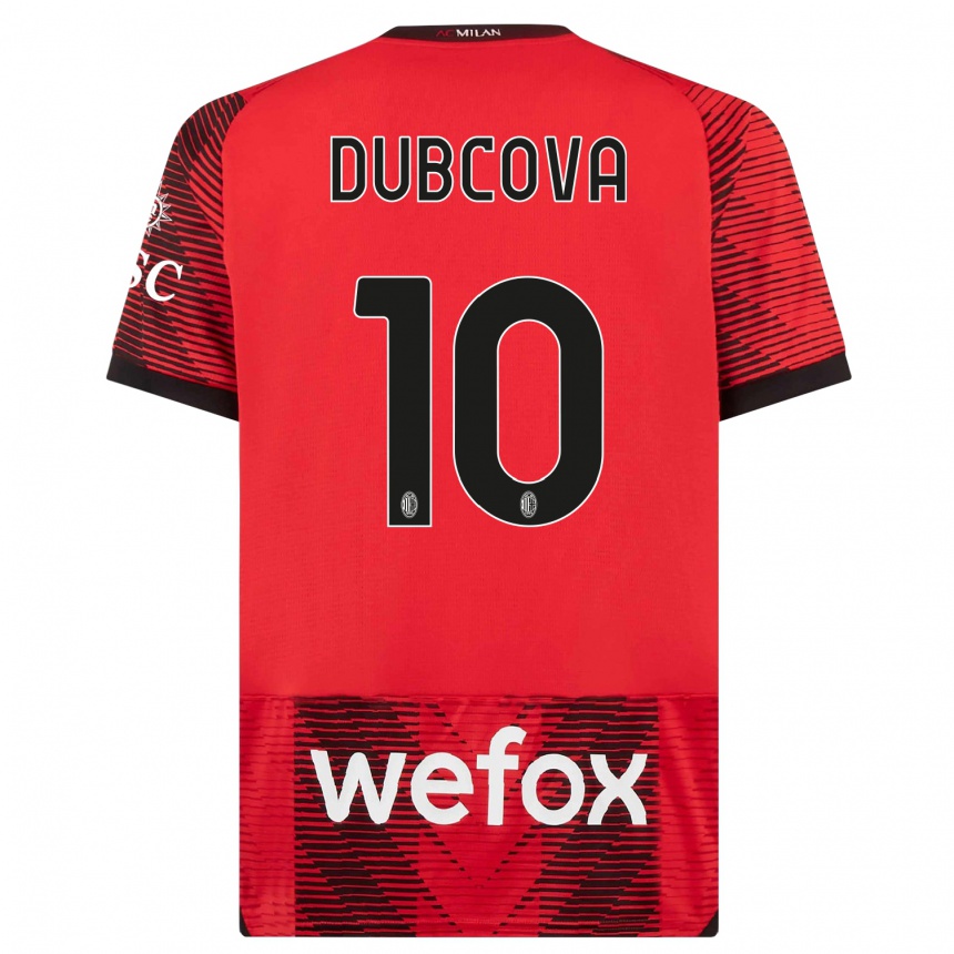 Hombre Fútbol Camiseta Kamila Dubcova #10 Negro Rojo 1ª Equipación 2023/24 Perú