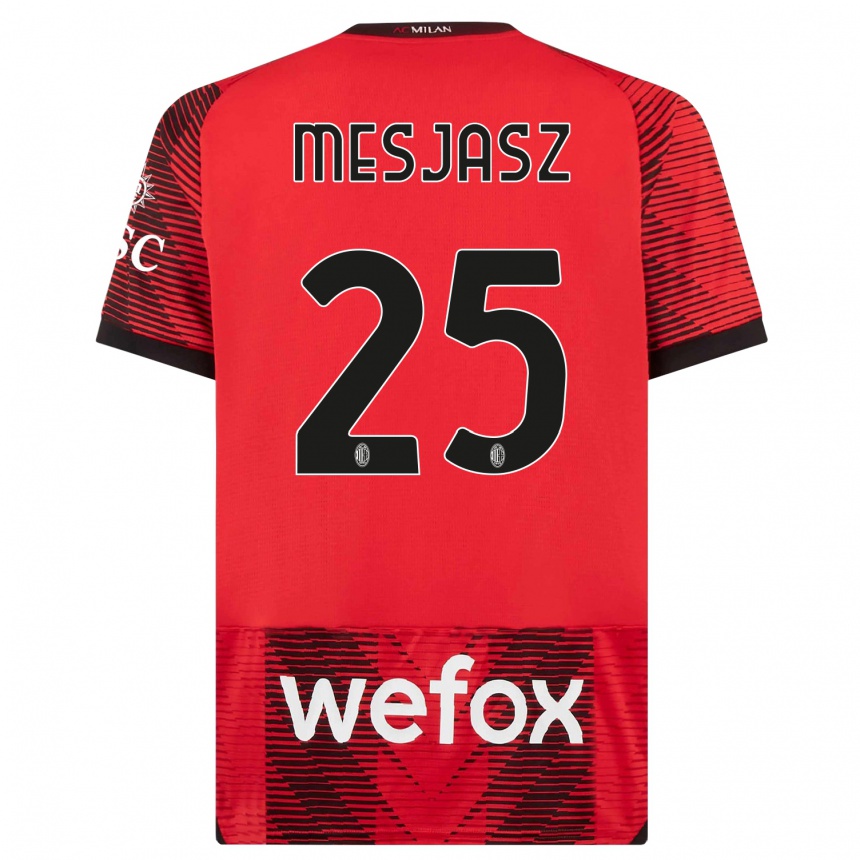 Hombre Fútbol Camiseta Malgorzata Mesjasz #25 Negro Rojo 1ª Equipación 2023/24 Perú