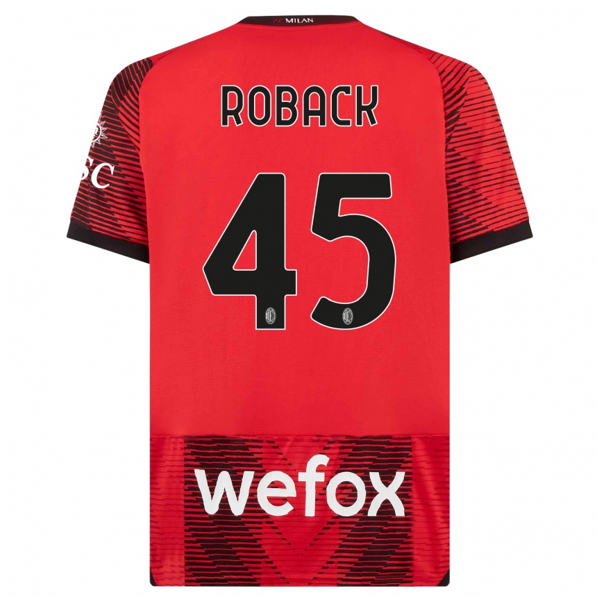 Hombre Fútbol Camiseta Emil Roback #45 Negro Rojo 1ª Equipación 2023/24 Perú