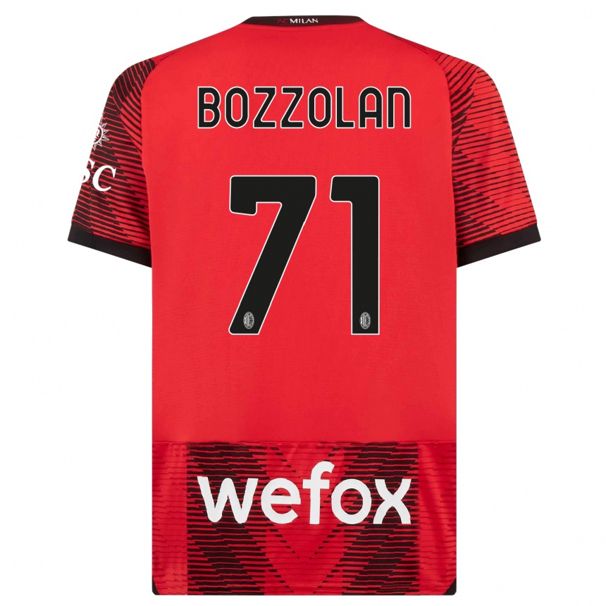 Hombre Fútbol Camiseta Andrea Bozzolan #71 Negro Rojo 1ª Equipación 2023/24 Perú