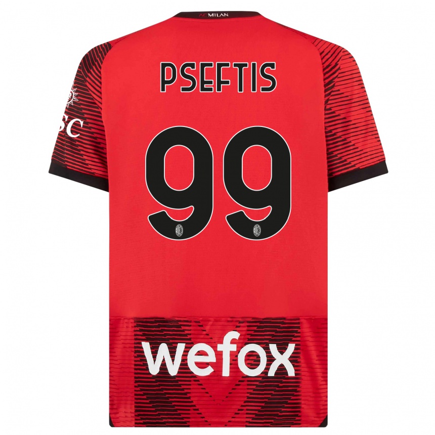 Hombre Fútbol Camiseta Fotios Pseftis #99 Negro Rojo 1ª Equipación 2023/24 Perú