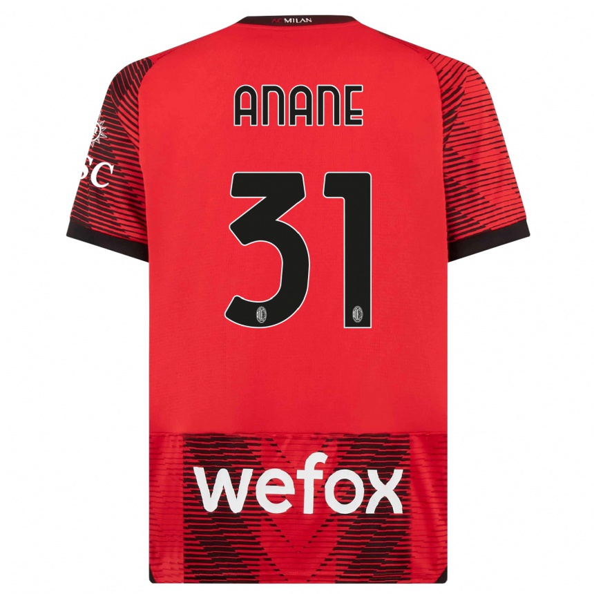 Hombre Fútbol Camiseta Emmanuel Anane #31 Negro Rojo 1ª Equipación 2023/24 Perú