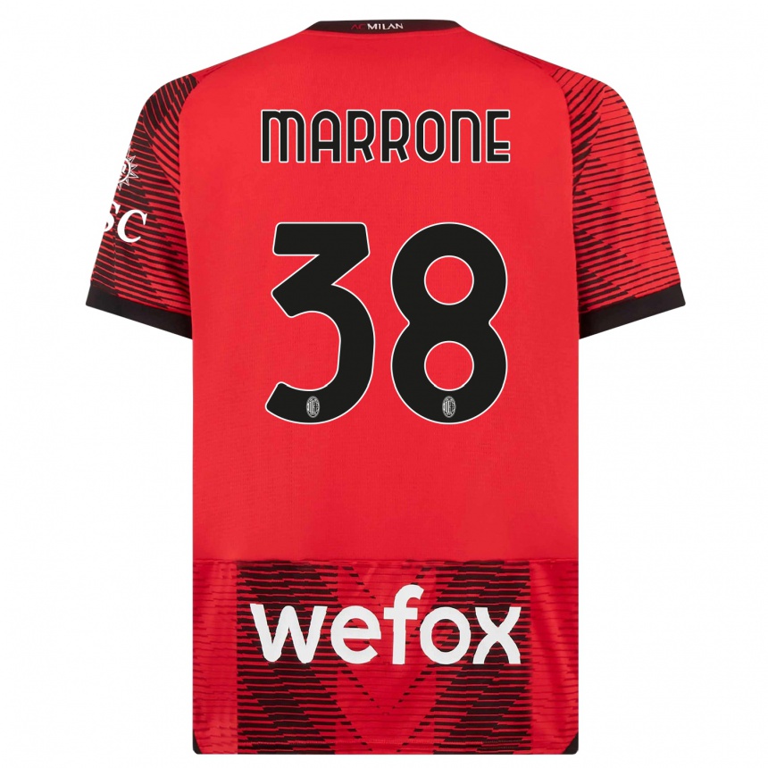 Hombre Fútbol Camiseta Federico Marrone #38 Negro Rojo 1ª Equipación 2023/24 Perú