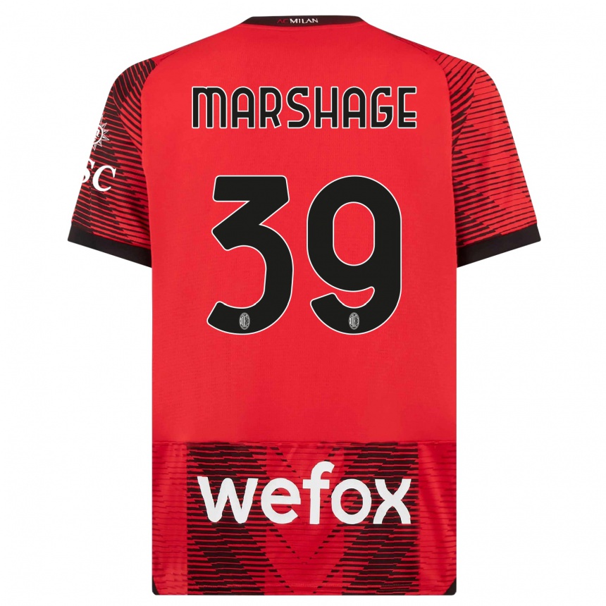 Hombre Fútbol Camiseta Wilgot Marshage #39 Negro Rojo 1ª Equipación 2023/24 Perú