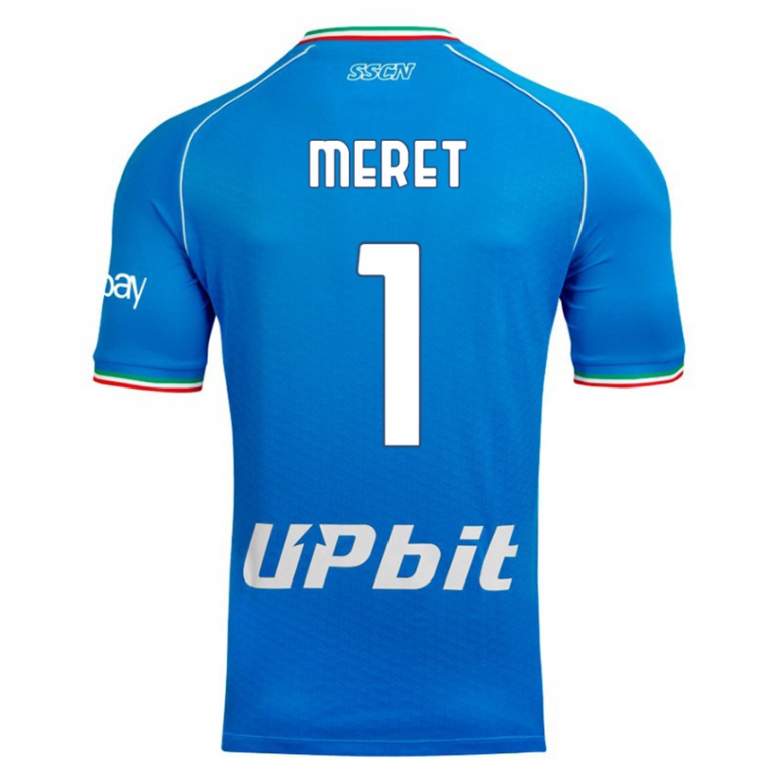 Hombre Fútbol Camiseta Alex Meret #1 Cielo Azul 1ª Equipación 2023/24 Perú