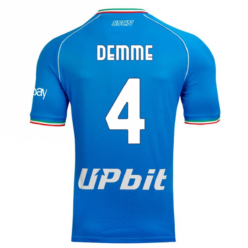 Hombre Fútbol Camiseta Diego Demme #4 Cielo Azul 1ª Equipación 2023/24 Perú