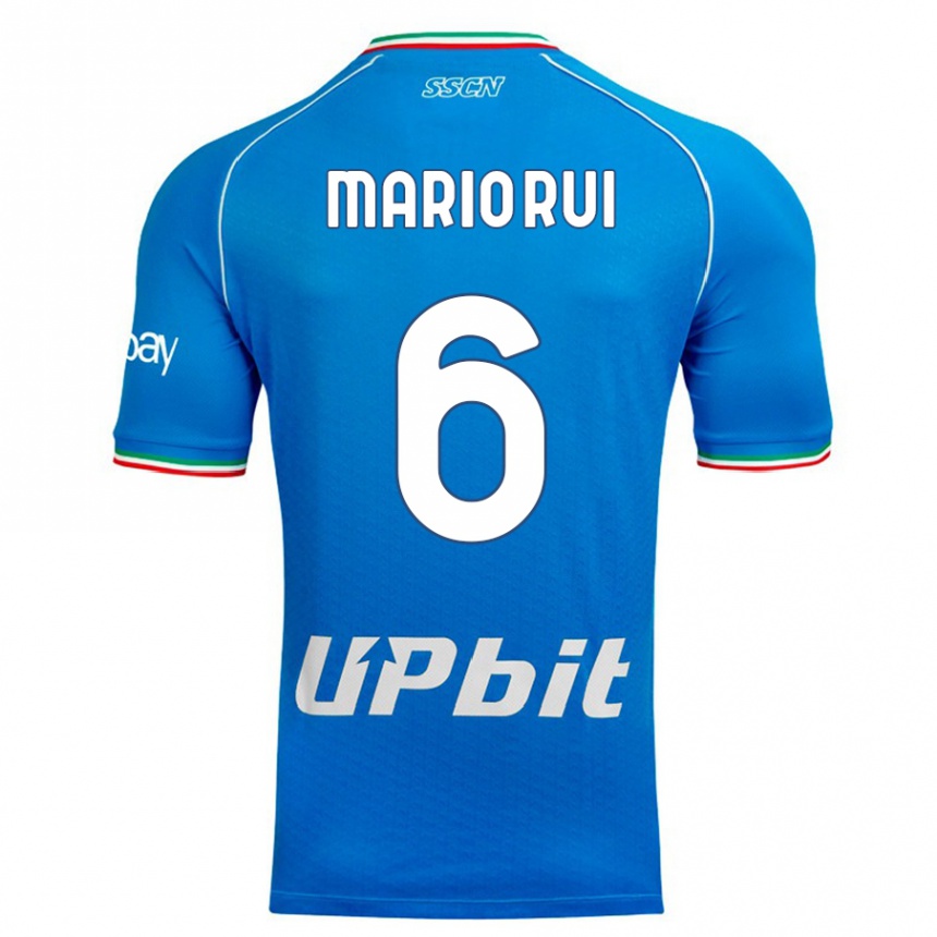 Hombre Fútbol Camiseta Mario Rui #6 Cielo Azul 1ª Equipación 2023/24 Perú