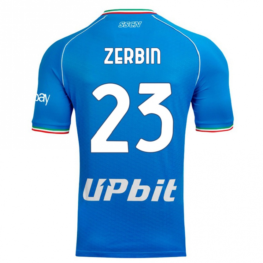 Hombre Fútbol Camiseta Alessio Zerbin #23 Cielo Azul 1ª Equipación 2023/24 Perú