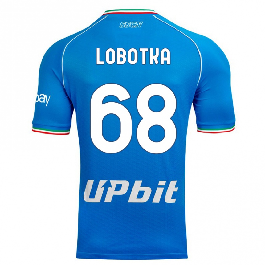 Hombre Fútbol Camiseta Stanislav Lobotka #68 Cielo Azul 1ª Equipación 2023/24 Perú