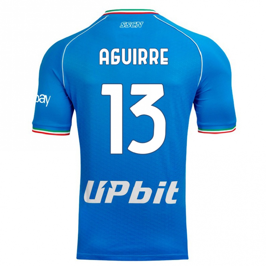 Hombre Fútbol Camiseta Yolanda Aguirre #13 Cielo Azul 1ª Equipación 2023/24 Perú