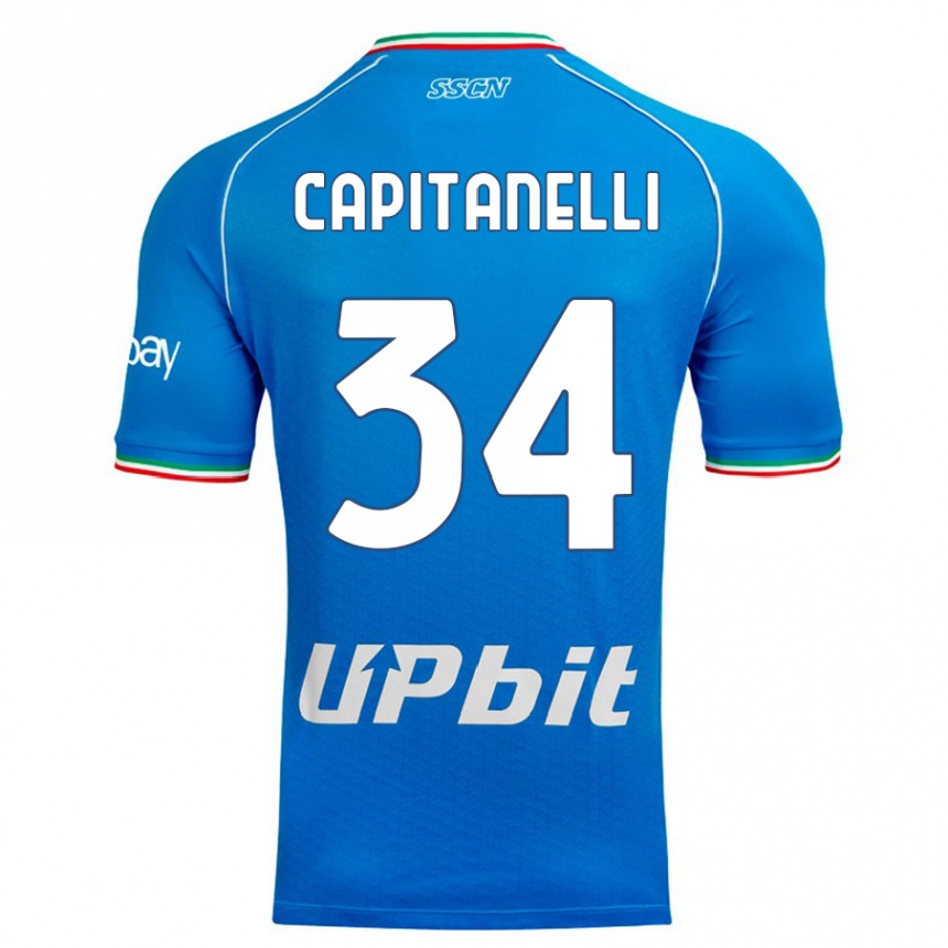 Hombre Fútbol Camiseta Ilaria Capitanelli #34 Cielo Azul 1ª Equipación 2023/24 Perú