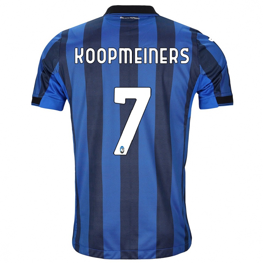 Hombre Fútbol Camiseta Teun Koopmeiners #7 Azul Negro 1ª Equipación 2023/24 Perú