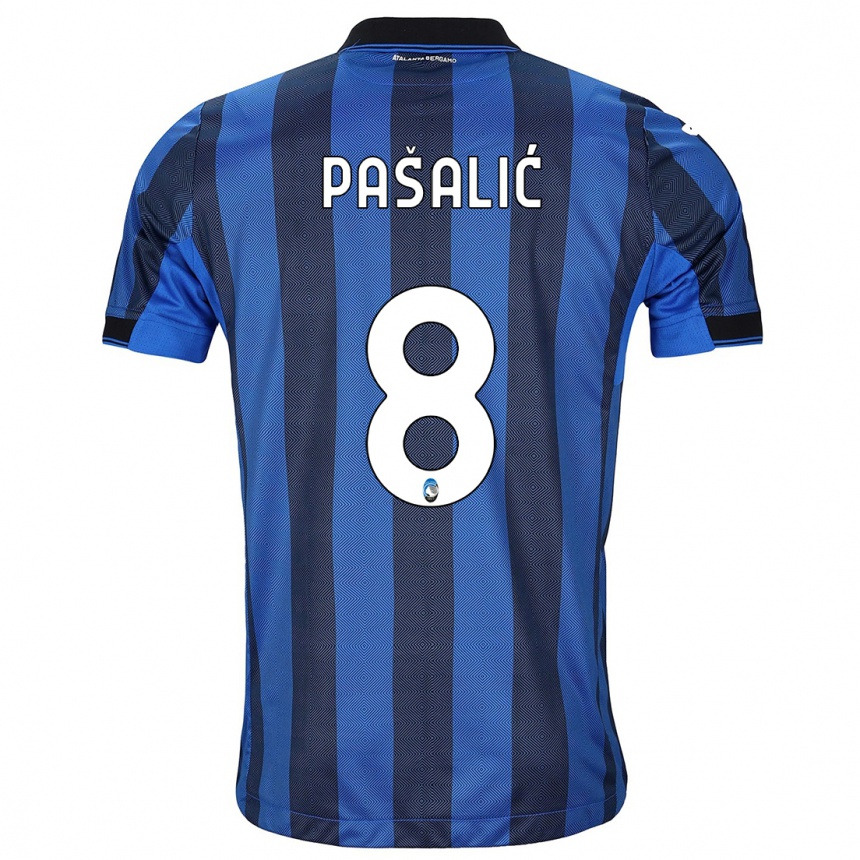 Hombre Fútbol Camiseta Mario Pasalic #8 Azul Negro 1ª Equipación 2023/24 Perú