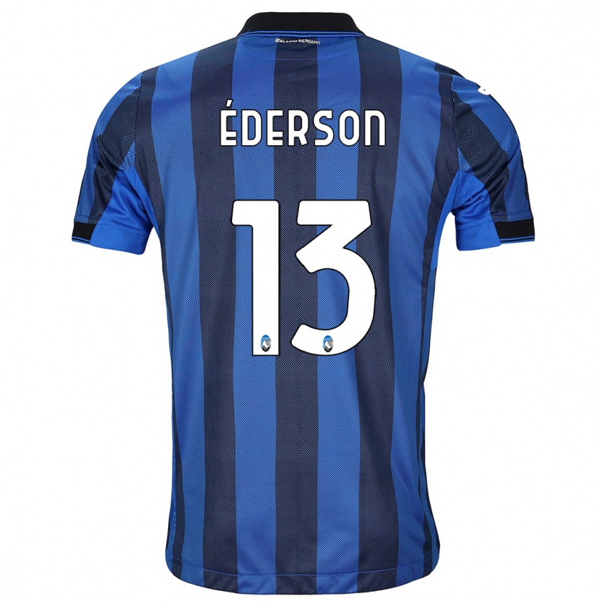 Hombre Fútbol Camiseta Ederson #13 Azul Negro 1ª Equipación 2023/24 Perú