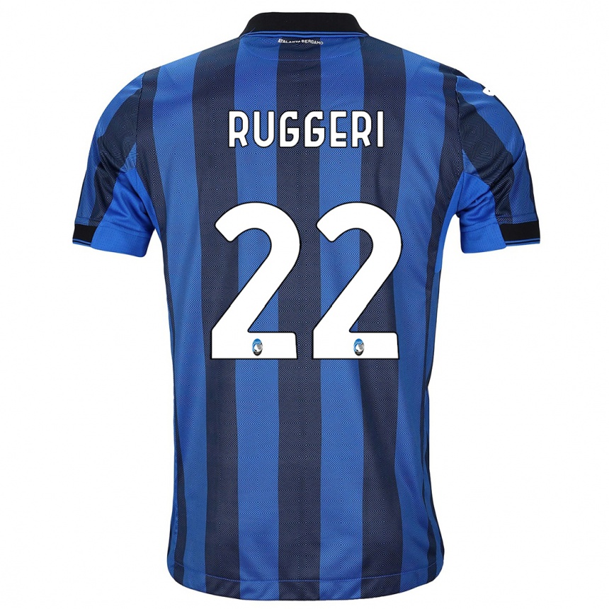 Hombre Fútbol Camiseta Matteo Ruggeri #22 Azul Negro 1ª Equipación 2023/24 Perú