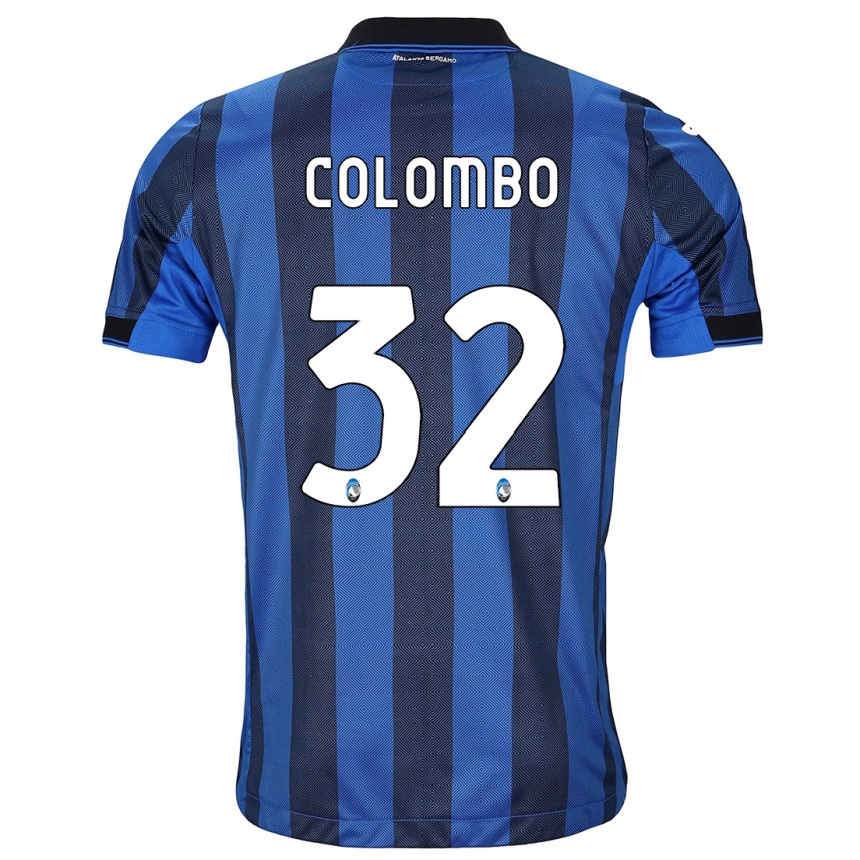 Hombre Fútbol Camiseta Matteo Colombo #32 Azul Negro 1ª Equipación 2023/24 Perú