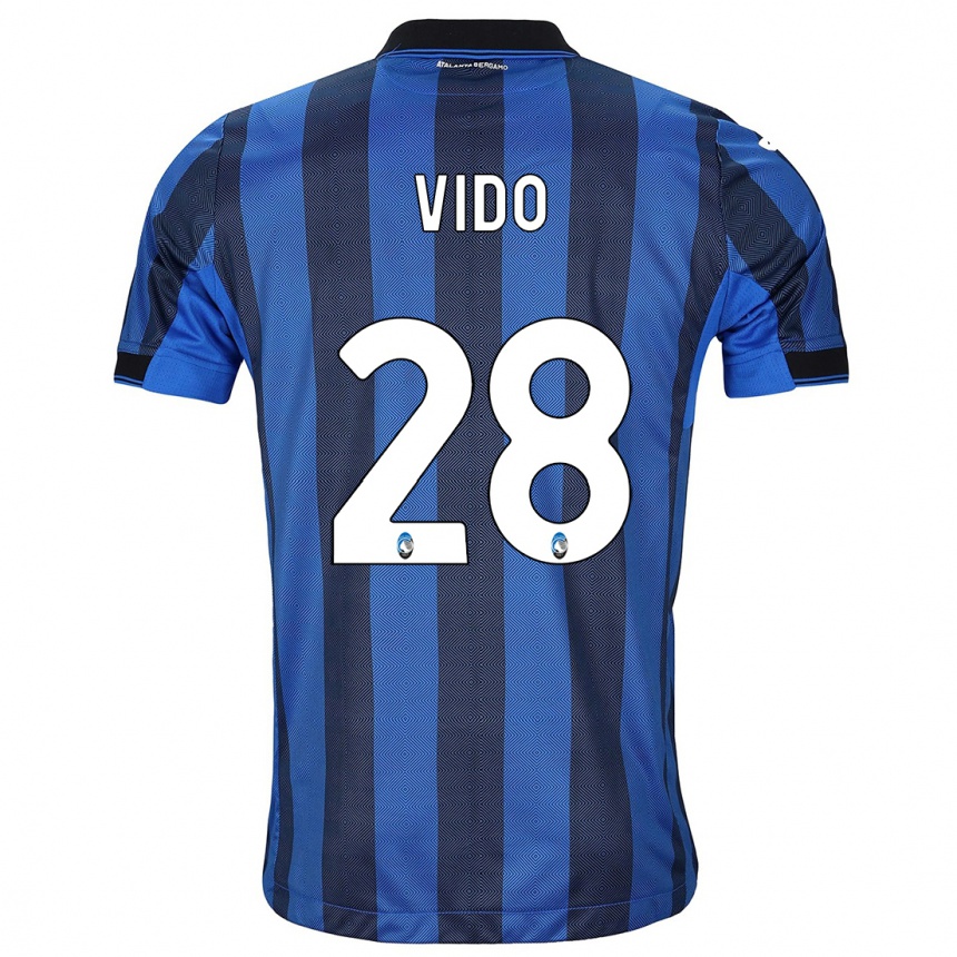 Hombre Fútbol Camiseta Luca Vido #28 Azul Negro 1ª Equipación 2023/24 Perú