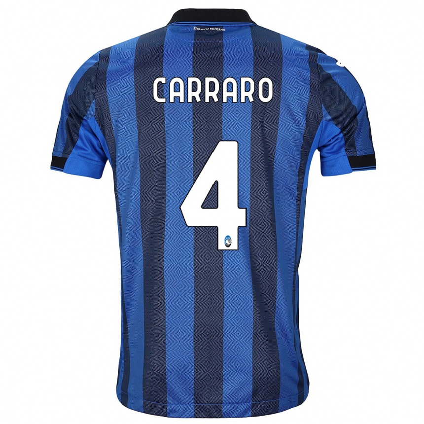 Hombre Fútbol Camiseta Marco Carraro #4 Azul Negro 1ª Equipación 2023/24 Perú