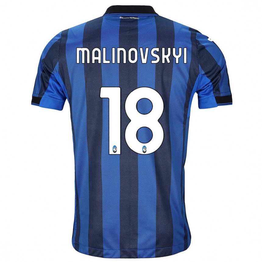 Hombre Fútbol Camiseta Ruslan Malinovskyi #18 Azul Negro 1ª Equipación 2023/24 Perú