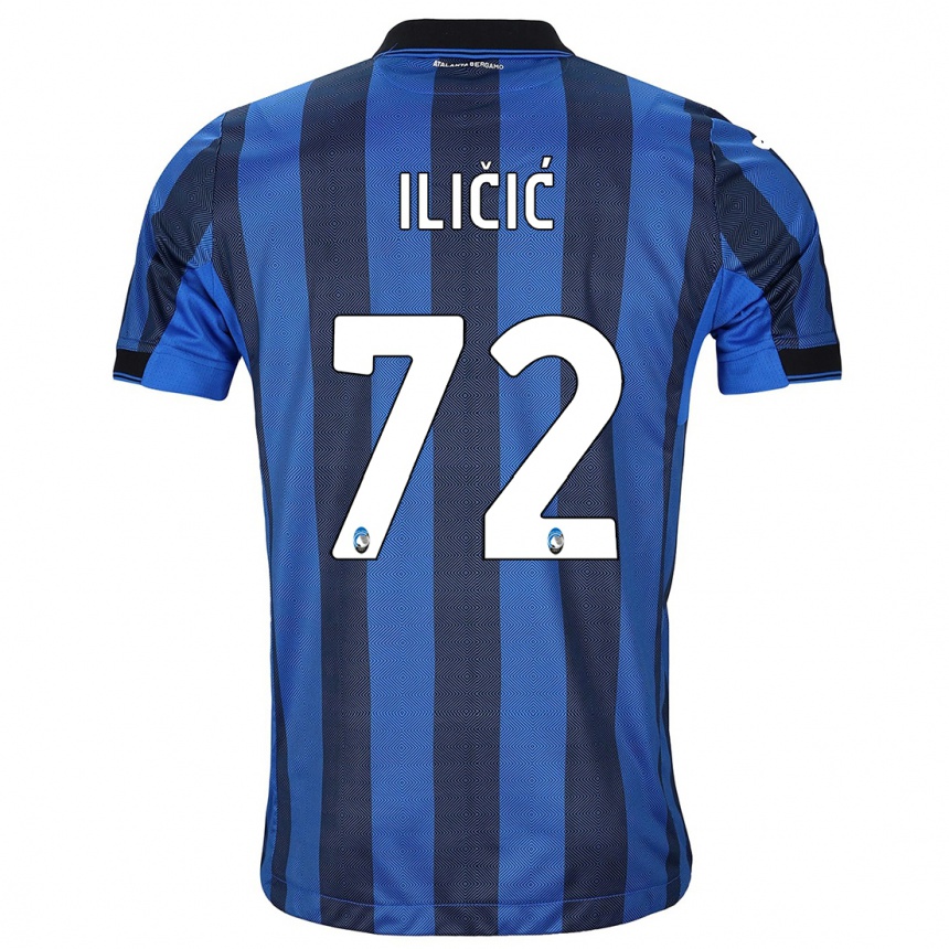 Hombre Fútbol Camiseta Josip Ilicic #72 Azul Negro 1ª Equipación 2023/24 Perú