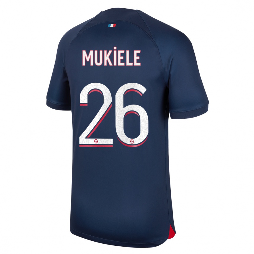 Hombre Fútbol Camiseta Nordi Mukiele #26 Azul Rojo 1ª Equipación 2023/24 Perú