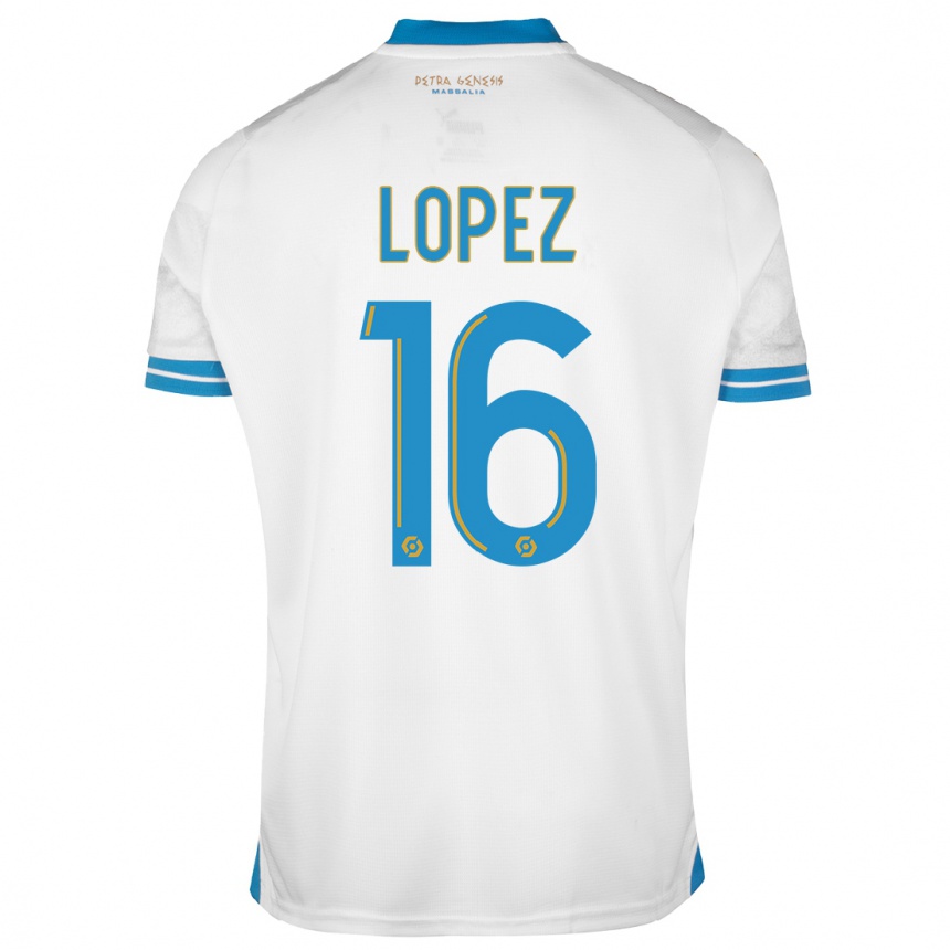 Hombre Fútbol Camiseta Pau Lopez #16 Blanco 1ª Equipación 2023/24 Perú