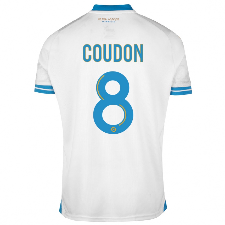 Hombre Fútbol Camiseta Marine Coudon #8 Blanco 1ª Equipación 2023/24 Perú