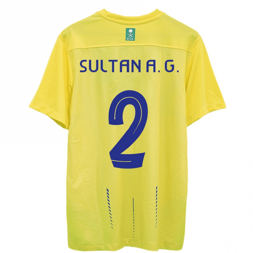 Hombre Fútbol Camiseta Sultan Al-Ghannam #2 Amarillo 1ª Equipación 2023/24 Perú