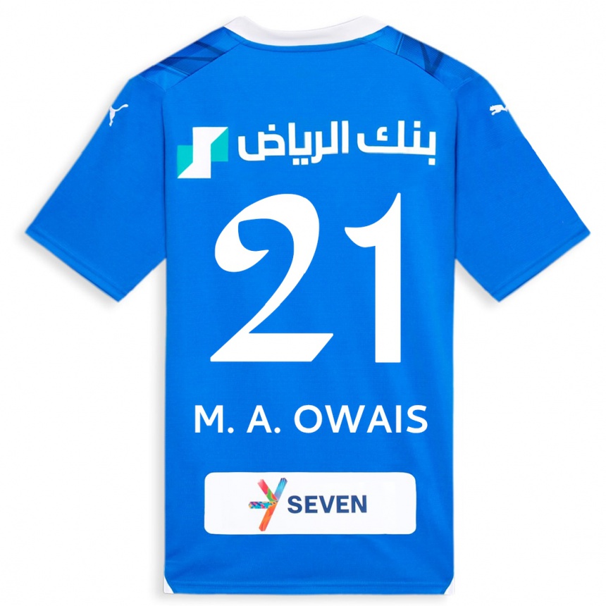 Hombre Fútbol Camiseta Mohammed Al-Owais #21 Azul 1ª Equipación 2023/24 Perú