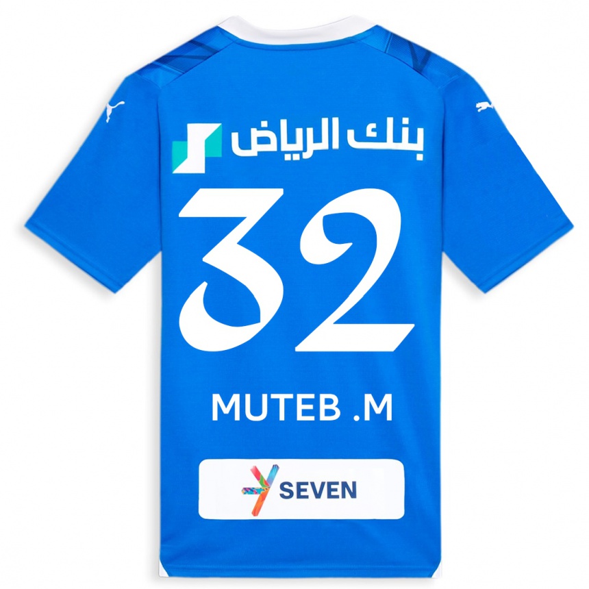 Hombre Fútbol Camiseta Muteb Al-Mufarrij #32 Azul 1ª Equipación 2023/24 Perú