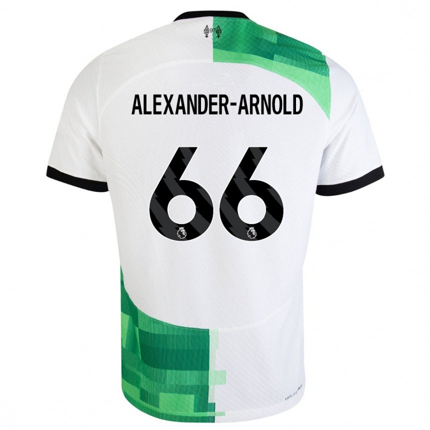 Hombre Fútbol Camiseta Trent Alexander-Arnold #66 Blanco Verde 2ª Equipación 2023/24 Perú