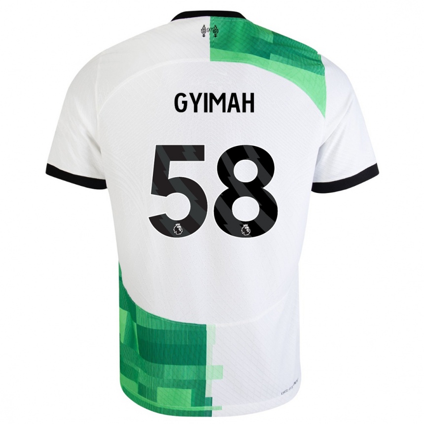 Hombre Fútbol Camiseta Francis Gyimah #58 Blanco Verde 2ª Equipación 2023/24 Perú